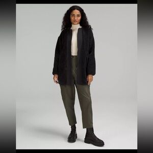 NWT Lululemon Collarless Textured Fleeced Sherpa Full Zip Jacket Black Size 10